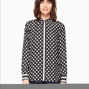 Kate spade polka dot stripe silk blouse